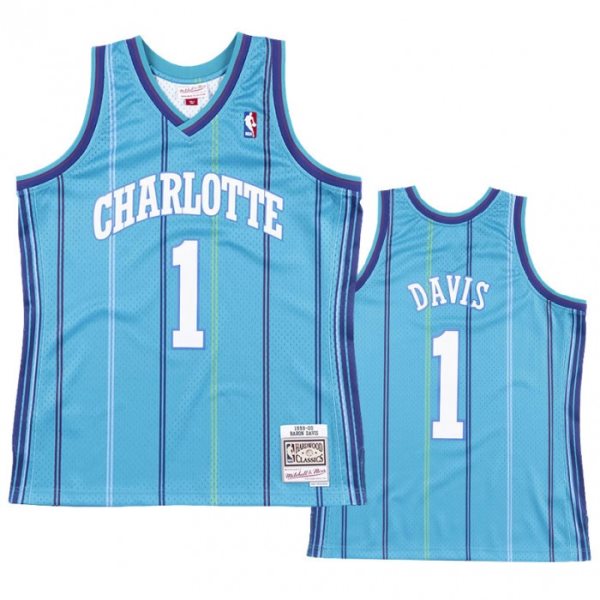 NBA Hornets 1 Baron Davis Blue Men Jersey