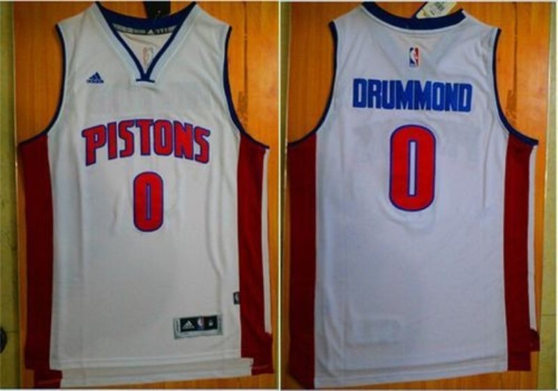NBA Pistons 0 Andre Drummond White Men Jersey