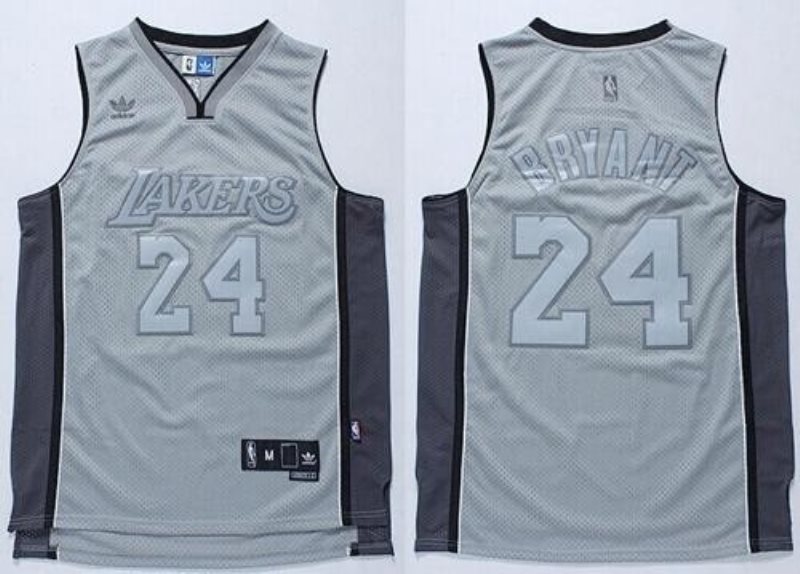 NBA Lakers 24 Kobe Bryant Grey Anniversary Style Men Jersey