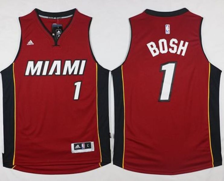 NBA Heat 1 Chris Bosh Red Men Jersey