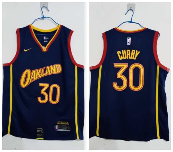 NBA Warriors 30 Stephen Curry Blue 2020-21 City Edition Nike Men Jersey