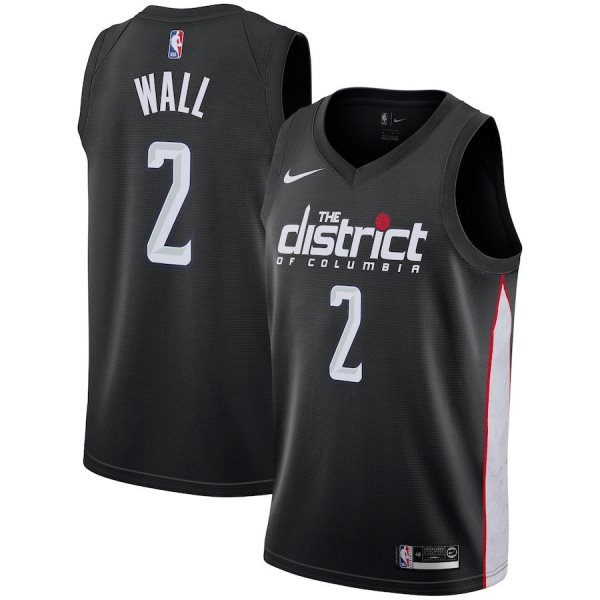 NBA Wizards 2 John Wall Black 2018-19 City Edition Swingman Nike Men Jersey