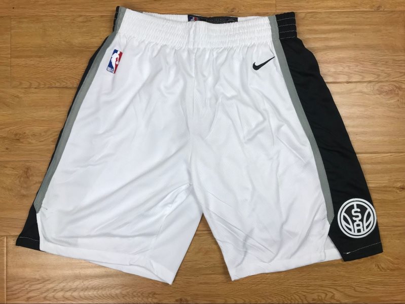 NBA Spurs White Nike Authentic Shorts