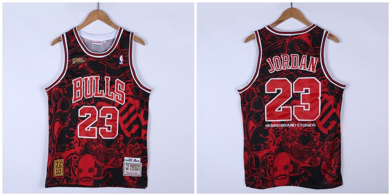NBA Chicago Bulls 23 Jordan Hebru Brantley X M&N 1995-96 Black Men Jersey