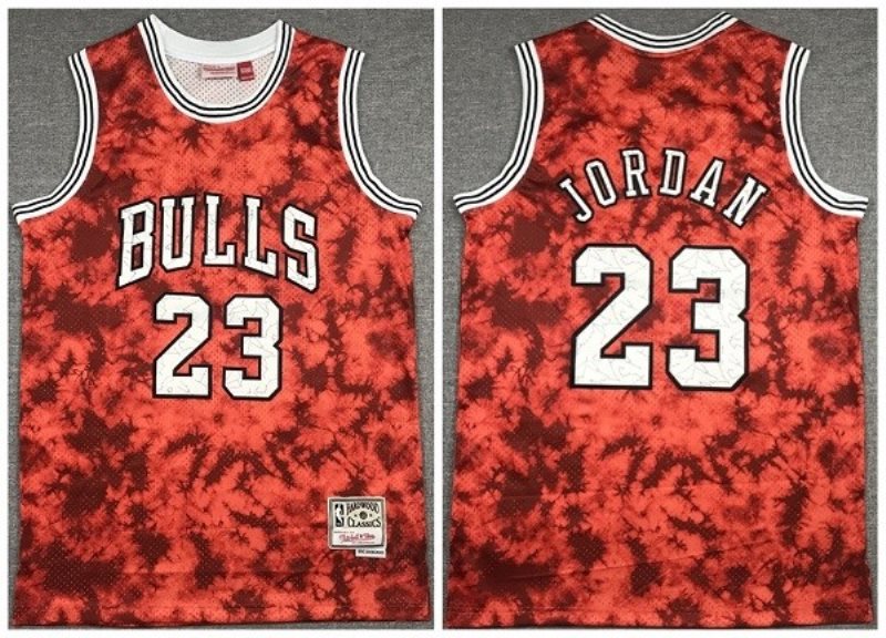 NBA Bulls 23 Michael Jordan Red Throwback Men Jersey