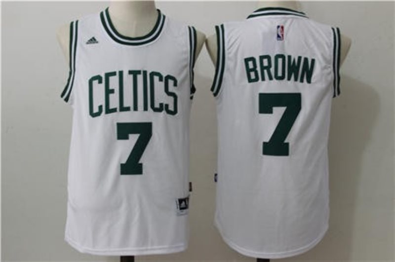 NBA Celtics 7 Jaylen Brown White Men Jersey