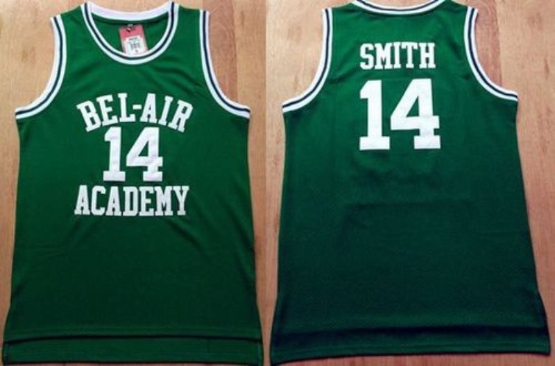 Bel-Air Academy 14 Smith Green Stitched Basketball Jersey