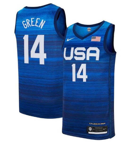 USA Basketball 14 Draymond Green 2021 Tokyo Olympics Blue Away Men Jersey