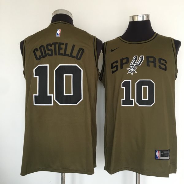 NBA Spurs 10 Matt Costello Olive Nike Swingman Men Jersey
