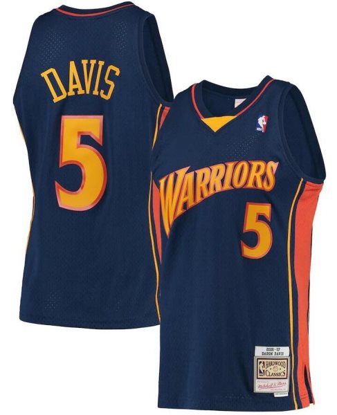NBA Warriors 5 Baron Davis Navy 2006-07 Hardwood Classics Men Jersey
