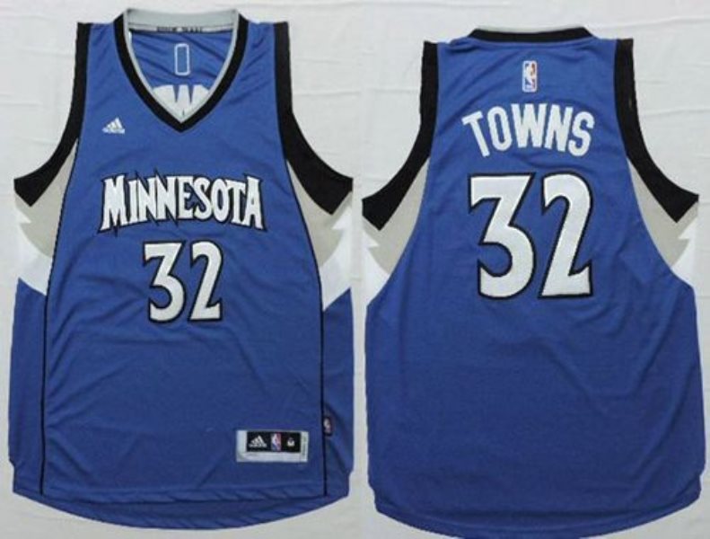 NBA Timberwolves 32 Karl-Anthony Towns Blue Men Jersey
