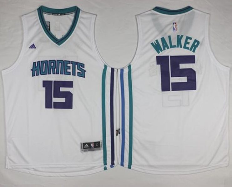 NBA Hornets 15 Kemba Walker White Revolution 30 Men Jersey