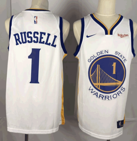 NBA Golden State Warriors 1 D'Angelo Russell White Nike Men Jersey With Logo