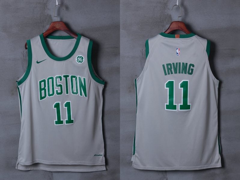 NBA Celtics 11 Kyrie Irving Gray City Edition Nike Men Jersey