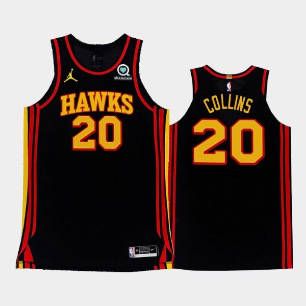 NBA Hawks 20 John Collins 2020-21 Black Men Jersey