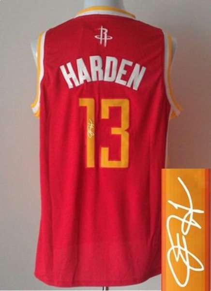 NBA Rockets 13 James Harden Red Alternate Autographed Revolution 30 Men Jersey