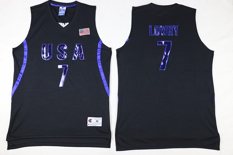 2016 Team USA 7 Kyle Lowry Black Basketball Jersey