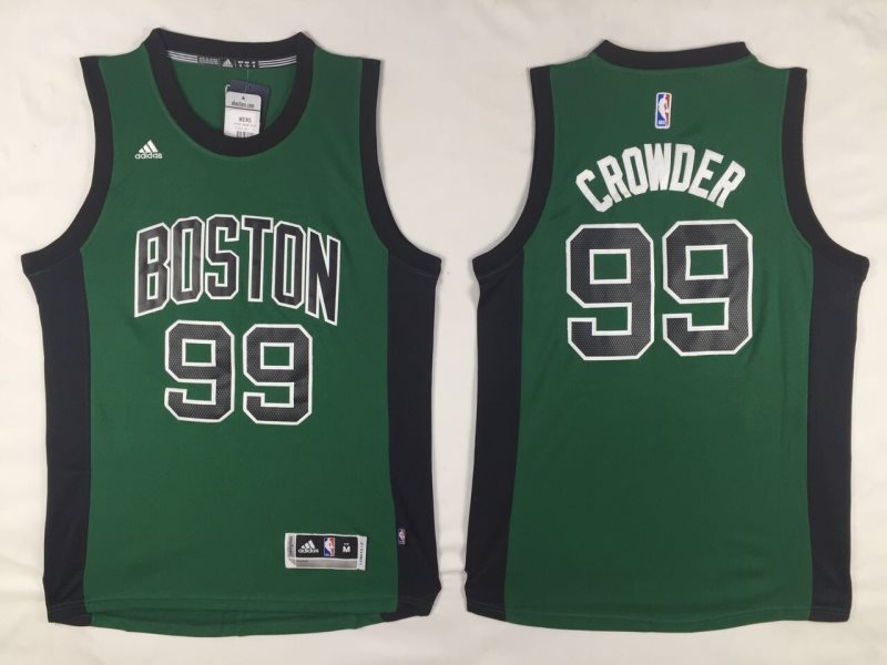 NBA Celtics 99 Crowder Green With Black Number Men Jersey