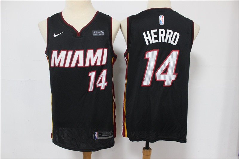 NBA Heat 14 Tyler Herro Black Nike Men Jersey