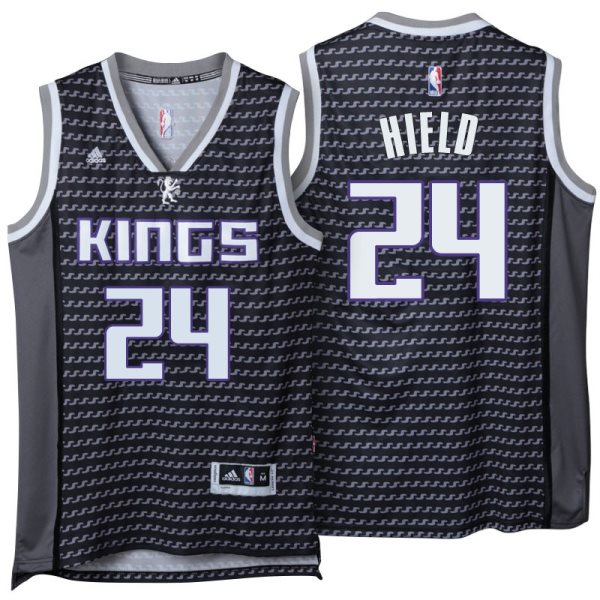 NBA Sacramento Kings 24 Buddy Hield Black Swingman Men Jersey