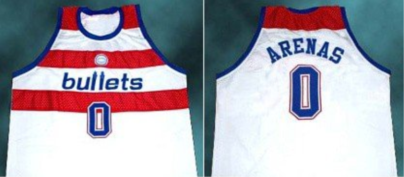 NBA Wizards 0 Gilbert Arenas Bullets Throwback White Jersey