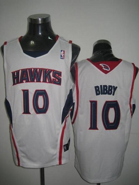 NBA Hawks 10 Mike Bibby White Men Jersey