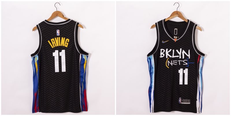 NBA Nets 11 Kyrie Irving Black 2020-21 City Edition Nike Men Jersey