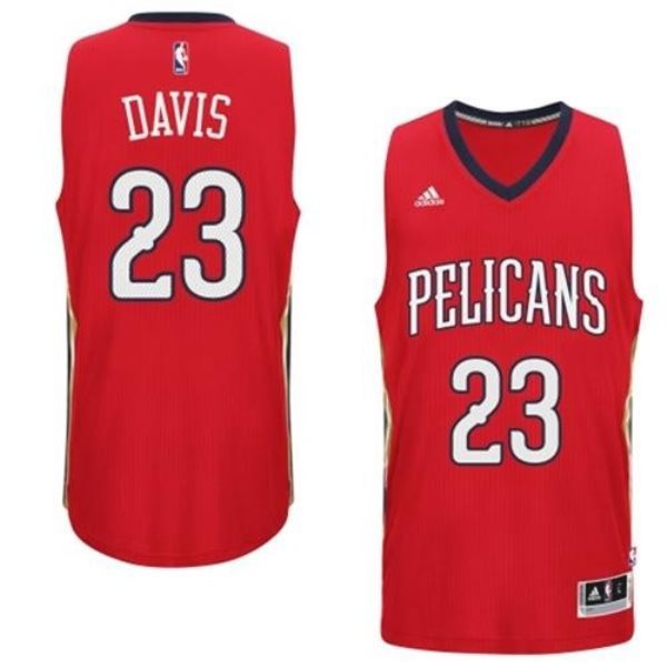 NBA Pelicans 23 Anthony Davis Red Alternate Men Jersey
