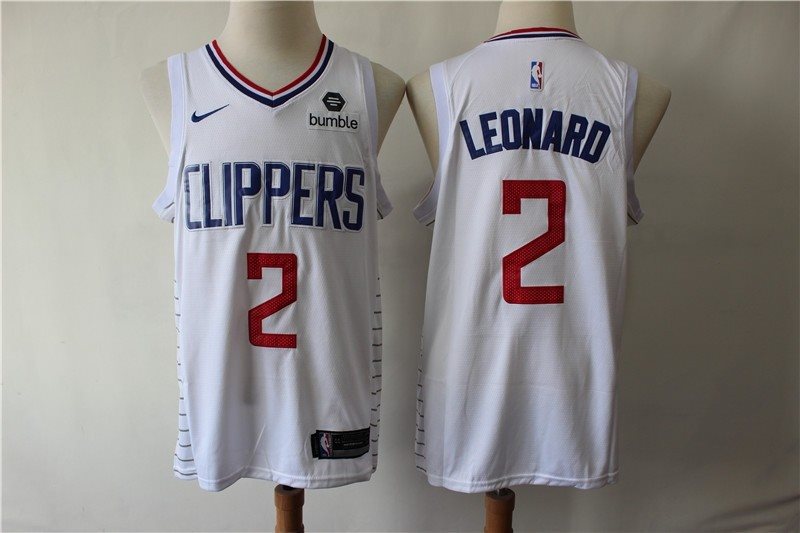 NBA Clippers 2 Kawhi Leonard White Swingman Nike Men Jersey