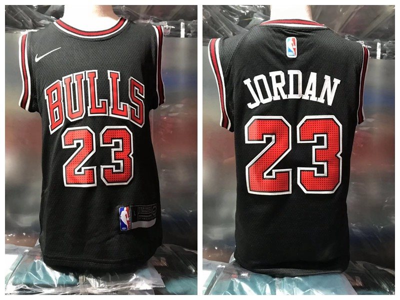 NBA Bulls 23 Michael Jordan Black Nike Toddler Jersey
