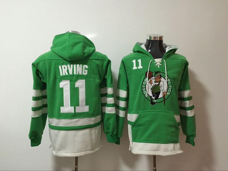 NBA Celtics 11 Kyrie Irving Green Hooded Men Sweatshirt