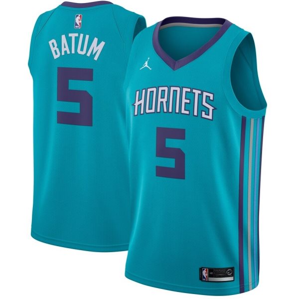 NBA Hornets 5 Nicolas Batum Jordan Brand Teal Men Jersey