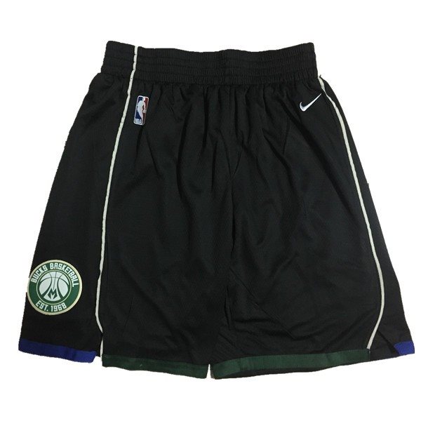 NBA Bucks Black Nike Authentic Shorts