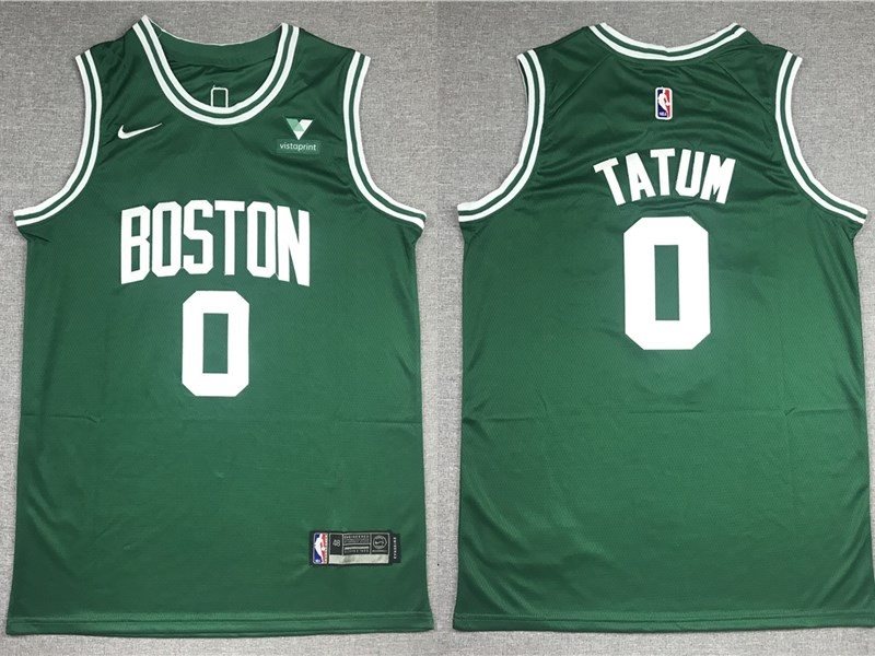 NBA Celtics 0 Jayson Tatum Green White Jordan Men Jersey
