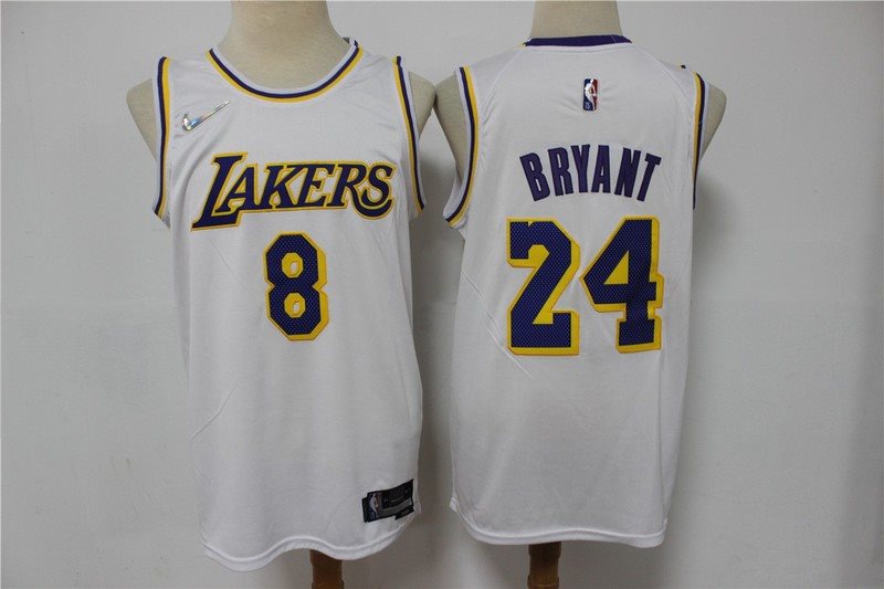 NBA Lakers 8 & 24 Bryant White 75th Anniversary Men Jersey