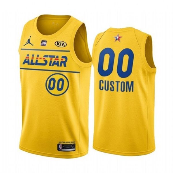 NBA Customized Yellow Western Conference 2021 All-Star Men Jersey