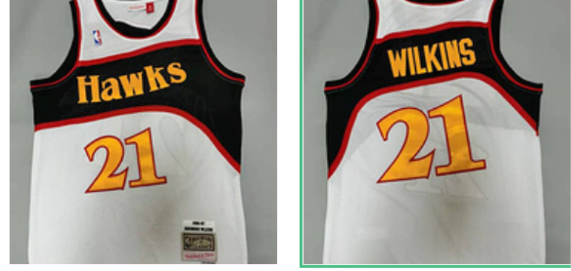 NBA Hawks 21 Dominique Wilkins White Gold Throwback Men Jersey