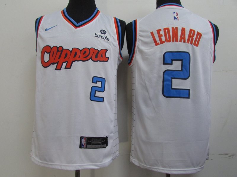 NBA Clippers 2 Kawhi Leonard White City Edition Nike Men Jersey