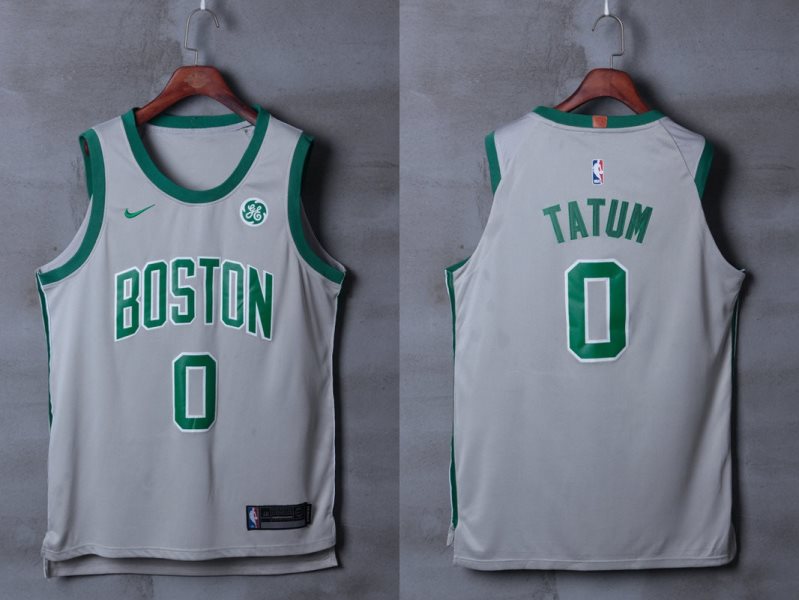 NBA Celtics 0 Jayson Tatum Gray Nike City Edition Authentic Men Jersey