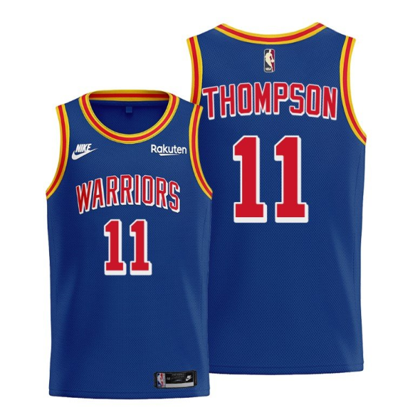 NBA Warriors 11 Klay Thompson Blue Nike Men Jersey