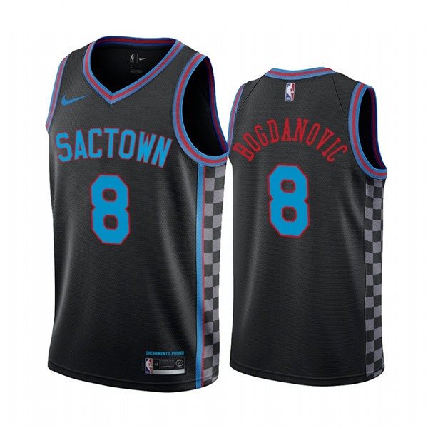 NBA Kings 8 Bogdan Bogdanovic Black 2020-21 City Edition Nike Men Jersey