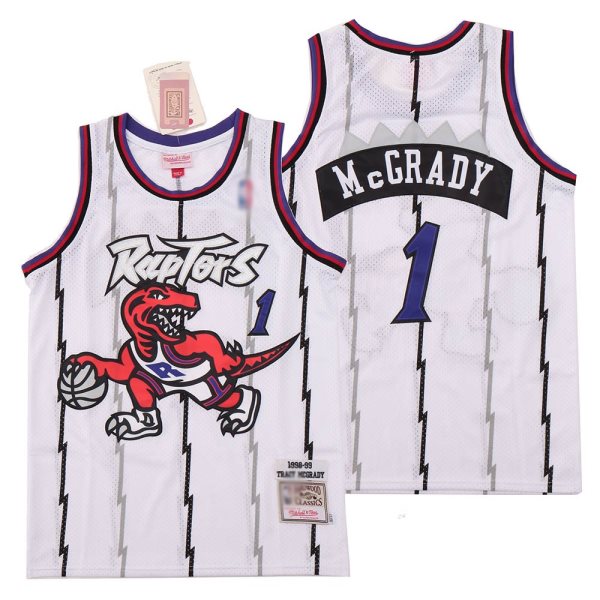 NBA Raptors 1 Tracy McGrady White 1998-99 Hardwood Classics Men Jersey