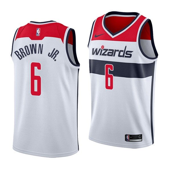 NBA Washington Wizards 6 Troy Brown Nike White Men Jersey