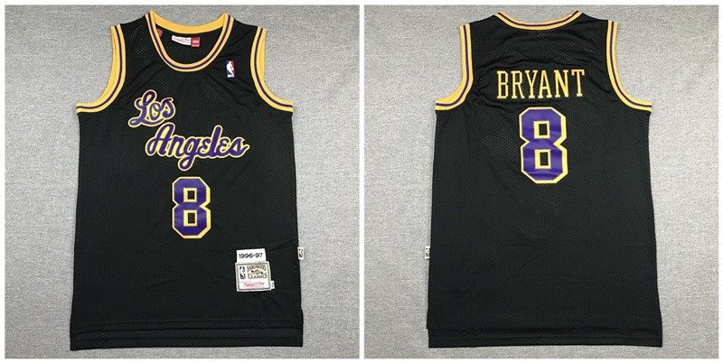 NBA Lakers 8 Kobe Bryant Black 1996-97 Hardwood Classics Men Jersey
