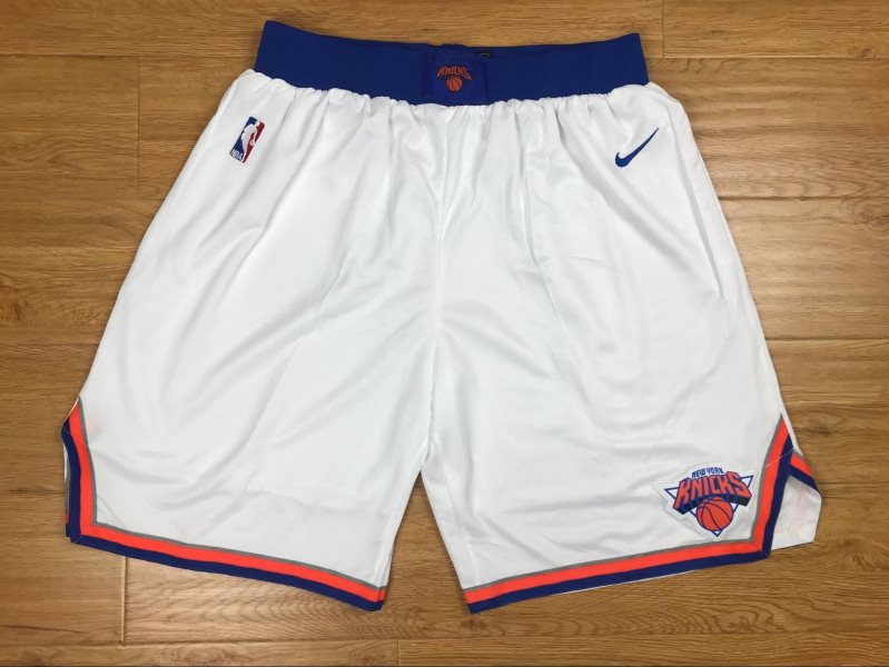NBA Knicks White Nike Authentic Shorts