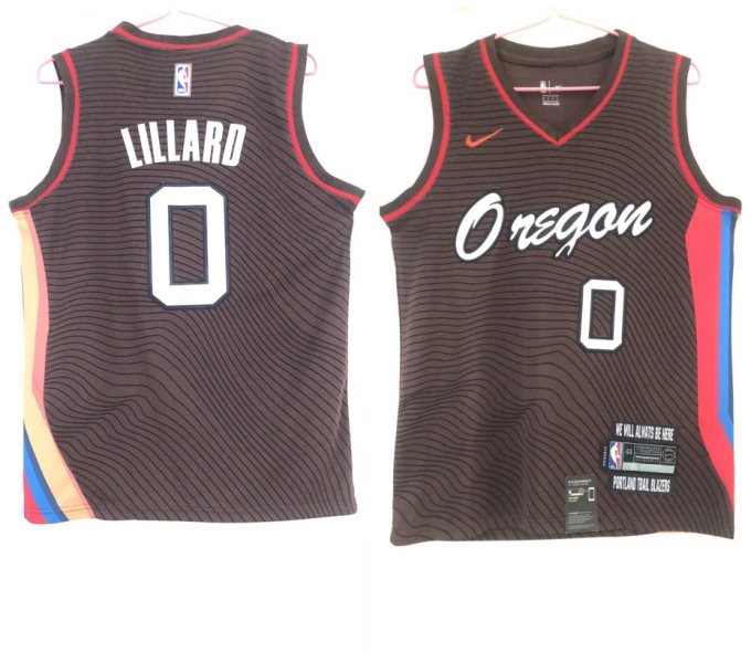 NBA Blazers 0 Damian Lillard Cream 2020-21 City Edition Nike Men Jersey