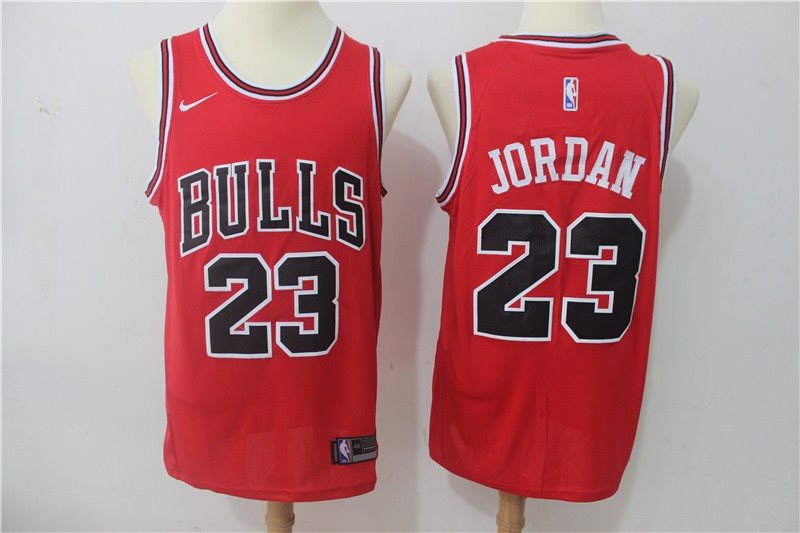 NBA Bulls 23 Michael Jordan Red Nike Swingman Men Jersey