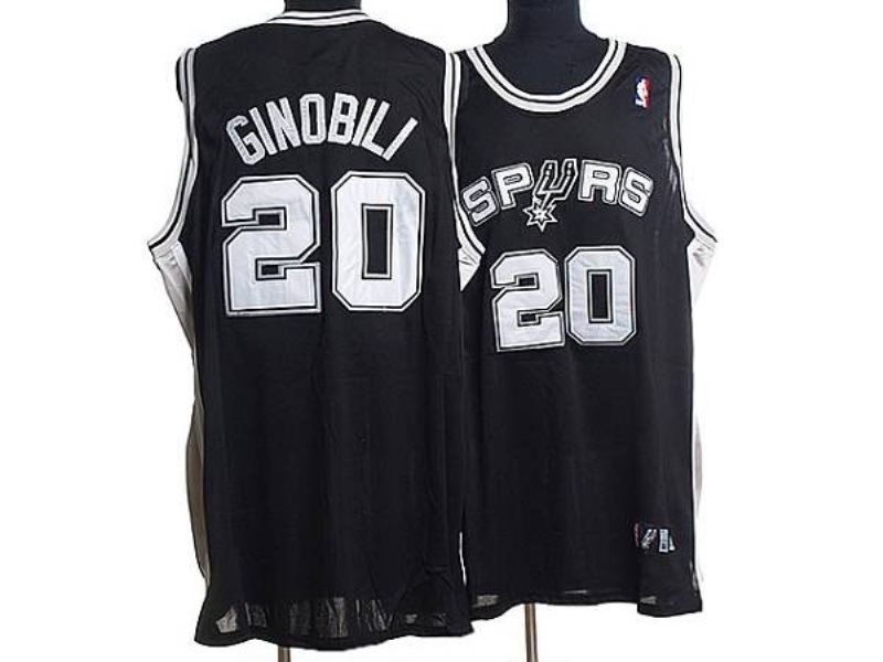 NBA Spurs 20 Manu Ginobili Black Men Jersey