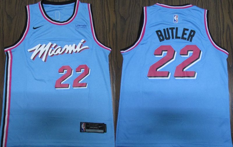 NBA Heat 22 Jimmy Butler Blue 2019-20 City Edition Nike Men Jersey