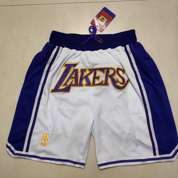 NBA Lakers White Just Don Shorts